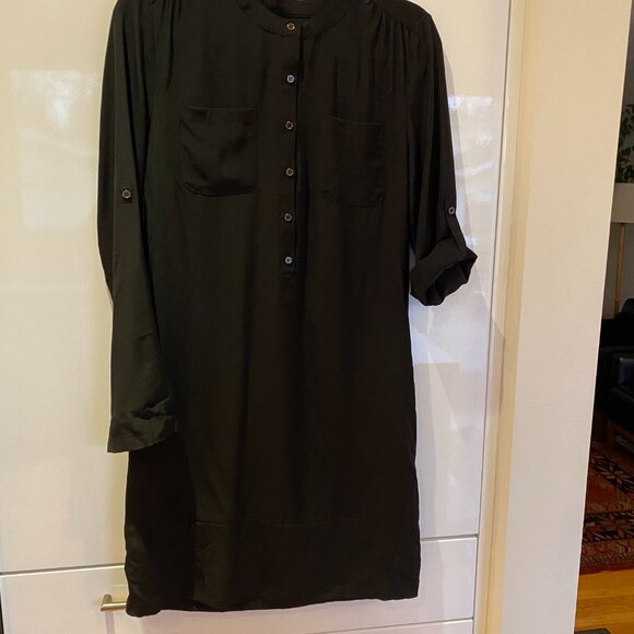 Black 100% Silk Joe Fresh Tunic/Shirt Dress Sz XS - Picture 10 of 10